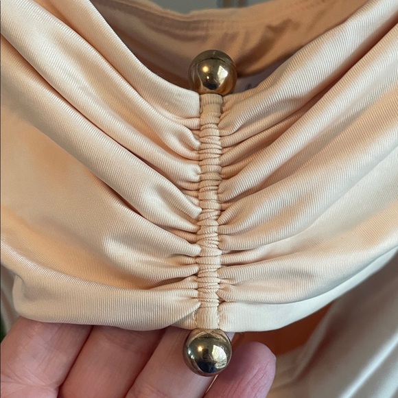 Oh Polly Satin Slip Dress in Buttercream - Picture 7 of 9